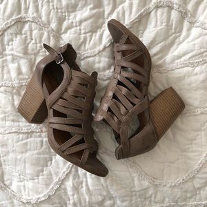 Caged Tan Heels